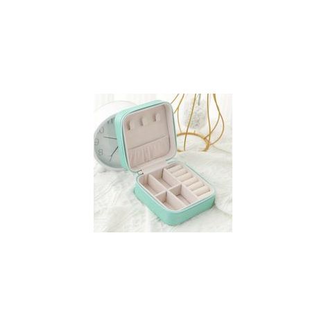 Tragbare Schmuckschatulle, Reisebox, Schmuckkästchen, Aufbewahrungsbox aus Leder, Ohrringbox, Halskettenbox, Ringbox, Schmuckaufbewahrungsbox, Präsentationsbox - Crezuo (1/5)