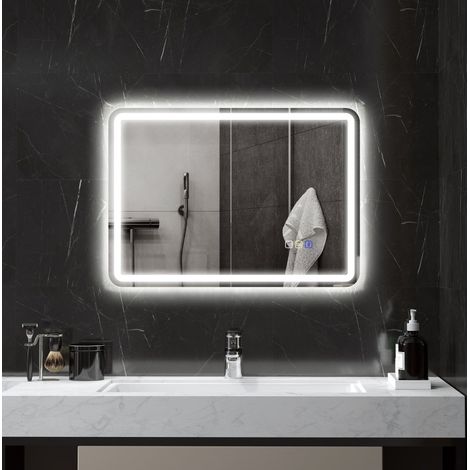 LED-Badezimmerspiegel 50 x 70 cm mit Bluetooth, Anti-Beschlag, 3 Farben OKMYHOME (1/5)