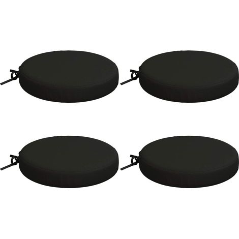 Coussins de siège 4 pièces SOEST 4 pc 100 % polyester Noir – aménagement extérieur