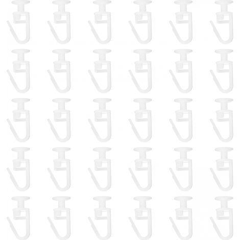 50 pezzi di cursori per binari per tende, cursori per binari per tende, ganci a scatto, ganci per tende per binari per tende a binario (1/5)