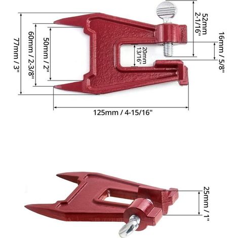 Morsa per motosega, accessorio portatile per affilare la catena, morsa per affilare la catena della motosega, affilacatena, rosso (1/3)
