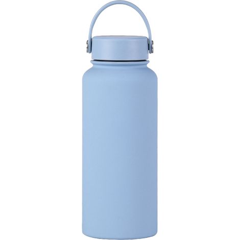 Gourde de sport en acier inoxydable de 1 L, bouteille isotherme grande capacité, gobelet portable pour l'extérieur avec poignée (1/5)