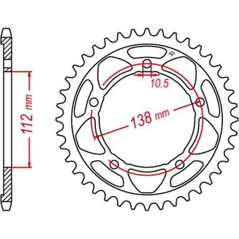 Couronne arrière JT JTR1877 47 Yamaha 900 Nikken Acier Durable et Solide
