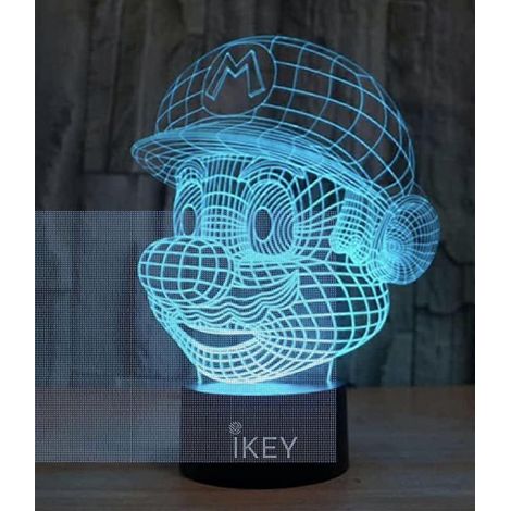 3D-Nachtlicht mit Farbwechsel und Berührungsschalter, optische Täuschungs-Tischlampe, 7 Farben, flacher Sockel aus Acryl und ABS, USB-Kabel.