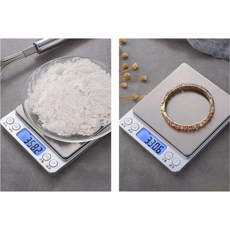 Precision jewelry scale with a wide measuring range (0.1 g to 2 kg), compact and ideal for kitchens, homes, and restaurants. - AquaForge (1/4)