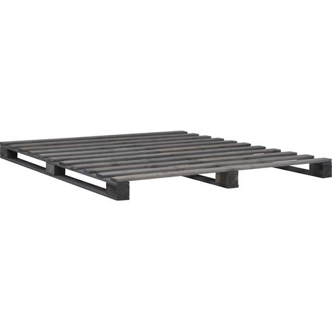 Maison Exclusive - Cadre de lit de palette sans matelas gris 200x200cm bois massif (1/5)