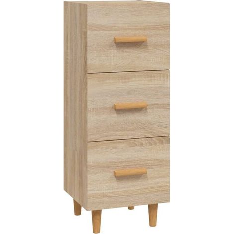 Buffet de Rangement 90 cm Chêne Sonoma, Meuble Bas en Bois d'Ingénierie 34,5x34x90 cm (1/5)