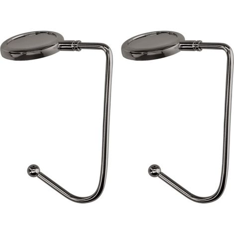 2 Pcs Handbag Hooks - Black - Foldable Bag Hooks - Bag Holder for Table or Desk - Hanging Handbags and Small Items
