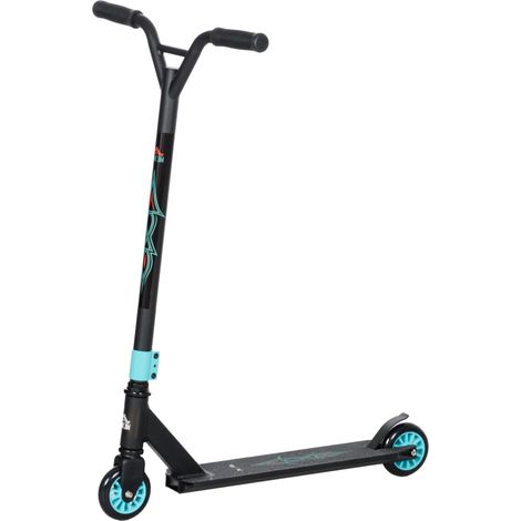 Trottinette freestyle professionnelle aluminium métal cuir synthétique verte enfants adultes