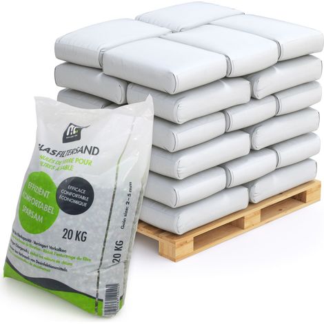 40x 20 kg Spezial Glasgranulat für Sandfilteranlagen 2-5 mm Körnung