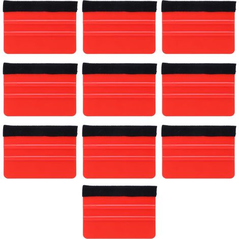 Grattoir de Voiture 10 pièces, raclette en Feutre Professionnelle résistante aux Rayures pour la réparation électronique d'emballage de Film (Rouge) (1/5)