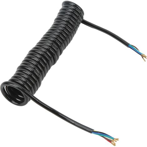 Câble spirale rallonge remorque 3,9m 20AWG 7 conducteurs polyuréthane cuivre pour camion de dépannage et camping-car (1/5)