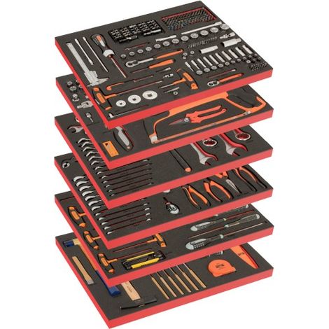 BAHCO - Composition de 6 modules mousse avec 346 outils à usage général (1/2)