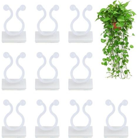 50 Pièces Clip de Support de Plante Grimpante, Clip de Plante Mural, Clip Mural de Vigne, Clip pour Plantes Grimpantes -Blanc (1/4)