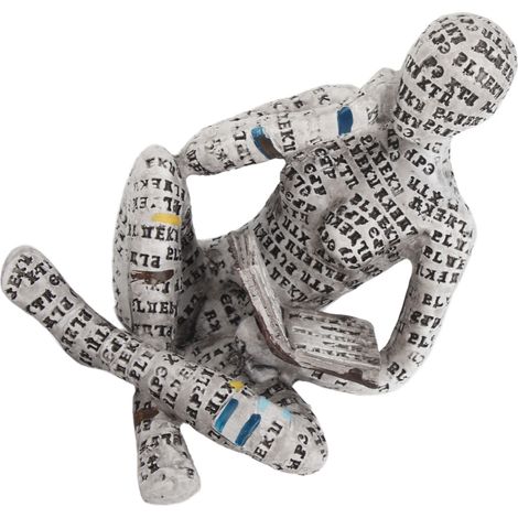 Femme lisant - Figurine en pâte à papier moulée, figurine en résine, décoration pour étagère (G) (1/5)