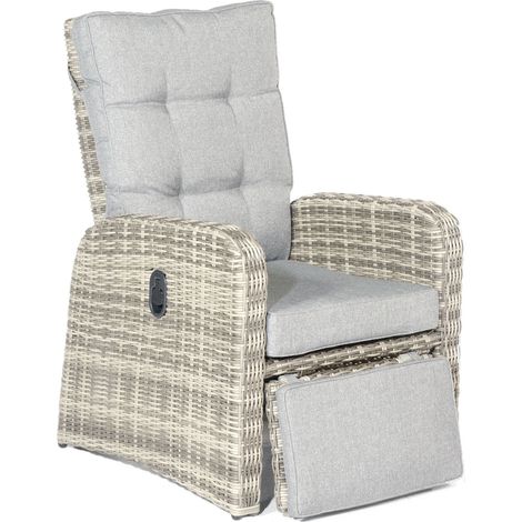 SunnySmart Allianz Garten-Relax-Sessel Loungesessel Aluminium mit Kunststoffgeflecht