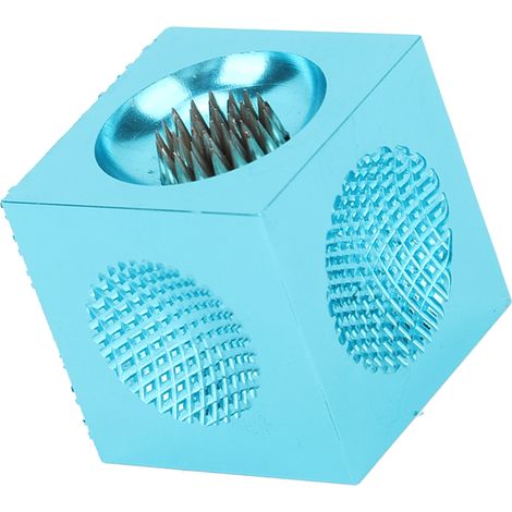 Multifunktionales, würfelförmiges Werkzeug zur Reparatur von Billardqueue-Spitzen, tragbarer Spitzenschärfer und -schleifer aus Aluminiumlegierung, blau (1/5)