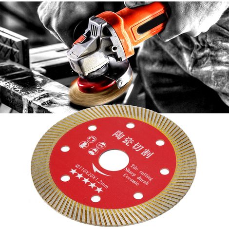 Disque de scie diamanté rouge micro 110 x 20 x 1,2 mm pour la découpe de carreaux de céramique, de granit et de marbre. (1/5)