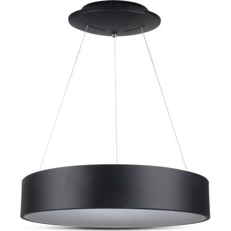 V-TAC VT-32-1-B lustre à suspension LED rond 30W forme circulaire anneau lumineux suspendu blanc chaud 3000K dimmable noir - SKU 3996