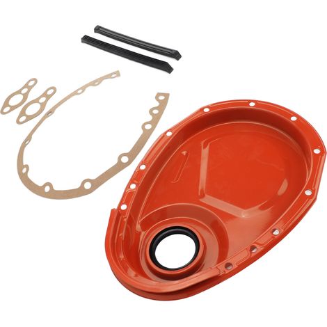 Kit de boulons d'étanchéité pour couvercle de chaîne de distribution Chevrolet (compatible avec les moteurs Chevy SBC 283, 327, 305, 350, 383 et 400) (livré en boîte carton) Orange (1/5)
