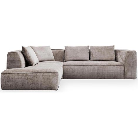 ROSIE Canapé d'angle en tissu gris - Angle gauche (1/5)