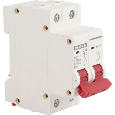 Miniatur-Leitungsschutzschalter 2P DC 500V 63A, Sicherheits-Leistungsschalter (DZ47-63Z-2P) (1/4)