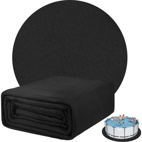 Tapis de piscine rond Ø 460 cm - Tapis de piscine antidérapant extérieur - Bâche de protection de sol pour piscines - Empêche les trous - Prolonge la durée de vie du revêtement (1/5)