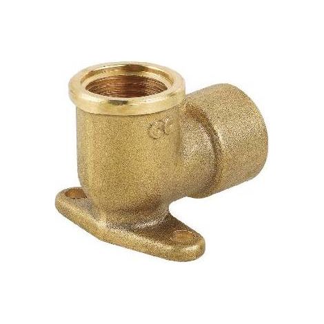 COUDE FF AVEC BRIDE EN LAITON JAUNE Taille : 3/4"