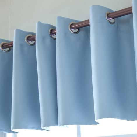 Rideau occultant uni bleu ciel 52x36 pouces, voilage anti-lumière pour fenêtre, panneau unique de distribution YUQI (1/4)