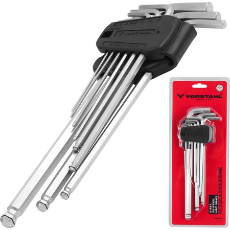 Jeu de clés Allen extra longues, 9 pièces, 1,5-10 mm, Vorstahl (1/5)