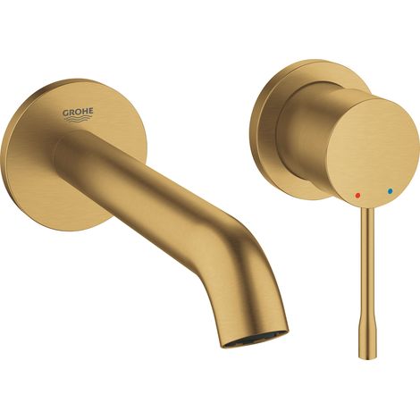 Grohe – Mitigeur de lavabo mural 2 trous – Débit 5 l/min – Projection 183mm – Surface Long Life – Économie d'eau – Mousseur réglable AquaGuide (1/2)
