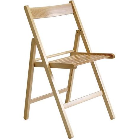 Sedia pieghevole in legno di faggio finitura naturale 44x44xH80 cm