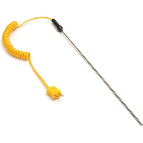 Sonde Thermocouple Type K - 1 Pièce - Acier Inoxydable - Mesure -50 à 1200 Degrés - Industrie et Laboratoire - 300 mm (1/5)