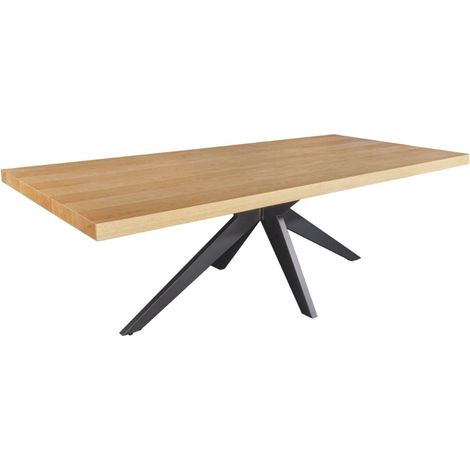 Esstisch AZMA – Eichenfurnier und Metall – 240 cm – Moderner Stil
