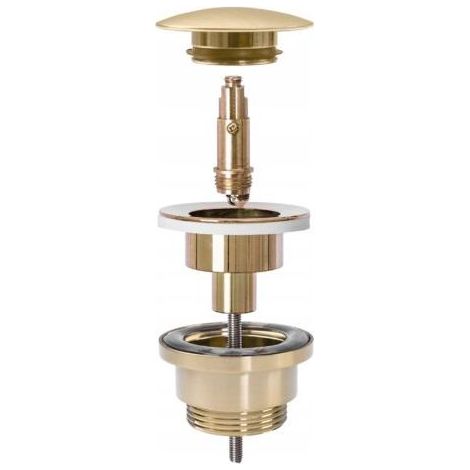 BONDE DE LAVABO UNIVERSEL CLIC-CLAC REA BRUSH GOLD MAT (1/5)
