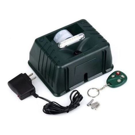 Répulsif ultrasonique pour oiseaux – Capteur de mouvement – Émet des ondes jusqu'à 5000 pieds² – Installation facile et discrète