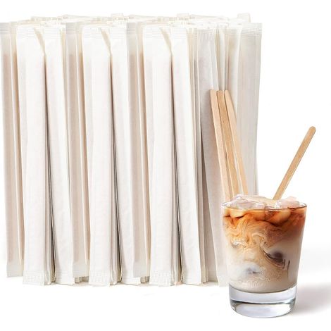 Mélangeur Café - En Bois - 14 cm - Pour Café - Lot de 100 200 ou 500 Pièces (1/5)