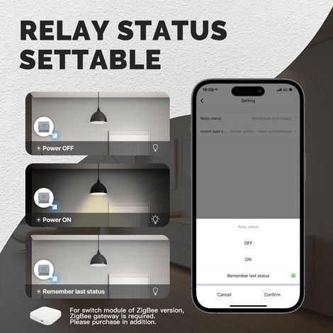 Module de commutation intelligent Tuya ZigBee portable pour domotique, contrôle de temporisation et commande vocale, compatible avec Amazon Alexa. Compatible avec Amazon Alexa. (1/5)