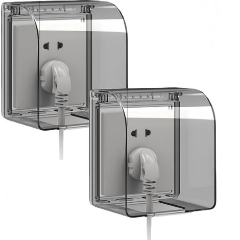 Boîtier mural étanche en plastique pour interrupteur, 2 couvercles transparents pour boîtier de prise, couvercle transparent étanche à la pluie pour contrôle d'accès