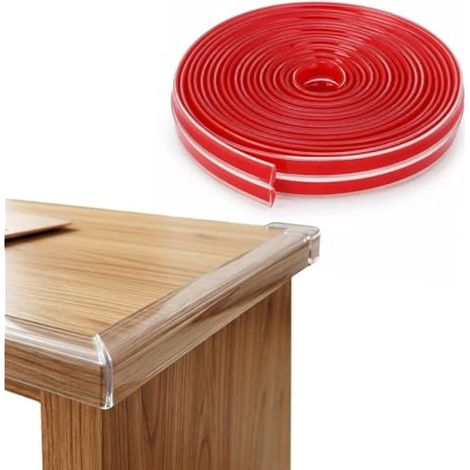 Protection de Bord de Table 4 Mètres – Bande de Sécurité Transparente en Silicone Souple – Protection d'angle Autocollante et Amovible pour Meubles (1/5)