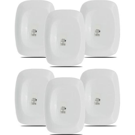 Plat de service - JUANIO - JUANIO - Lot de 12 - Verre opale trempé - Rectangulaire 34x24 cm (1/4)