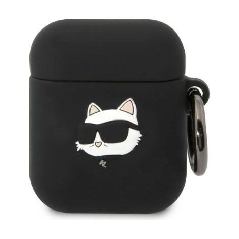 Custodia per AirPods 1 con testa di Choupette in silicone 3D nera di Karl Lagerfeld (1/3)
