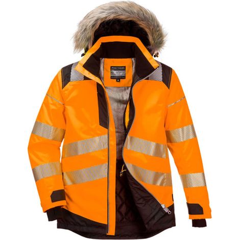 Parka de invierno de alta visibilidad PW3 Naranja/Negro XL (1/2)