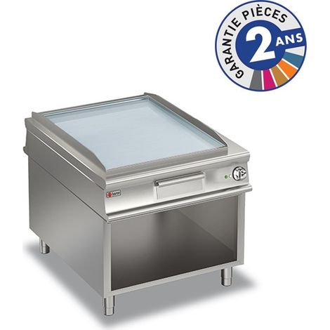 Plancha électrique sur meuble - Plaque lisse chromée - 10 kW - Baron