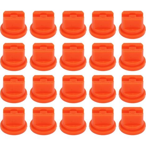 Lot de 20 buses de pulvérisation plates à jet plat en plastique haute pression pour pulvérisateur agricole, pour la protection des plantes, couleur orange. (1/5)