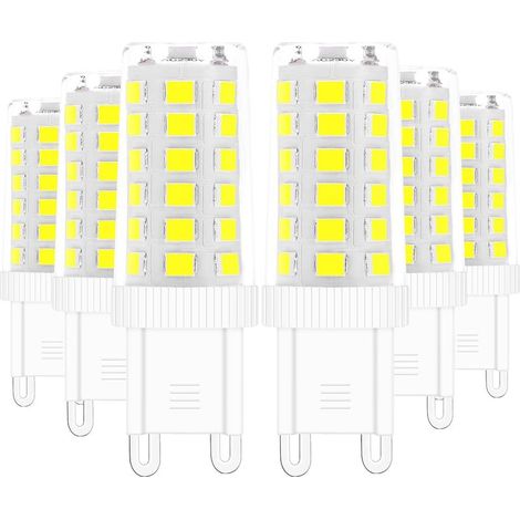 Ampoules LED G9, 5W Equivalent 40W Halogène Lampe Blanc 6000K Sans Scintillement Économie d'énergie Non Dimmable (Lot de 6) G9 lamp (1/5)