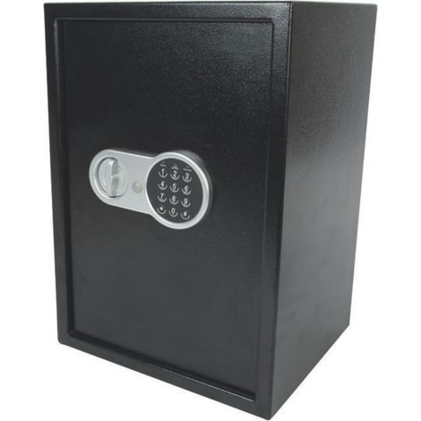 Elektronischer Safe Aktentresor schwarz mit Zahlencode, 2 Fächer, 35x31x50cm (1/5)