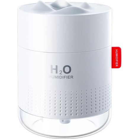 Humidificateur de chambre familial 500 ml avec veilleuse, arrêt automatique de l'eau et mode silencieux, idéal pour la chambre de bébé ou le bureau, blanc (1/3)