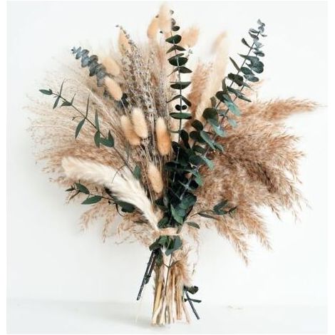 Herbe de la Pampa Verte - Décoration de Table pour Salle à Manger et Salon - Fleurs Séchées et Artificielles - Petite Décoration Quotidienne d'Été (1/5)