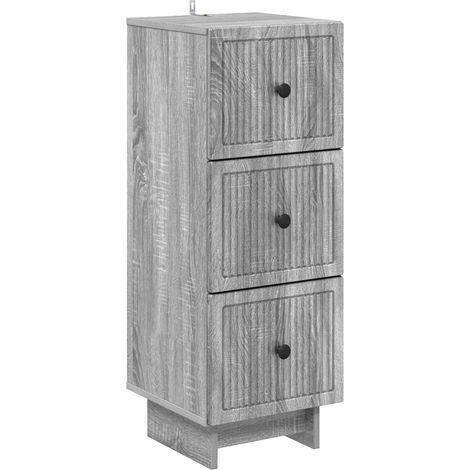 vidaXL  Drawer Cabinet  Grey Sonoma 33 x 34.5 x 90 cm Engineered Wood